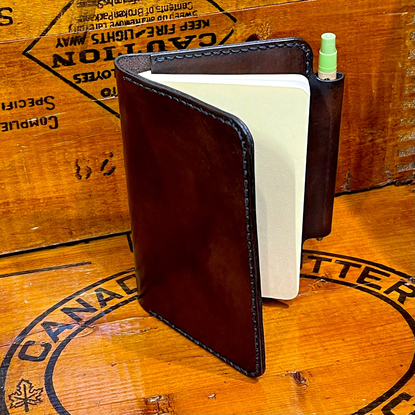 Hand-Stitched Leather Notebook Holder