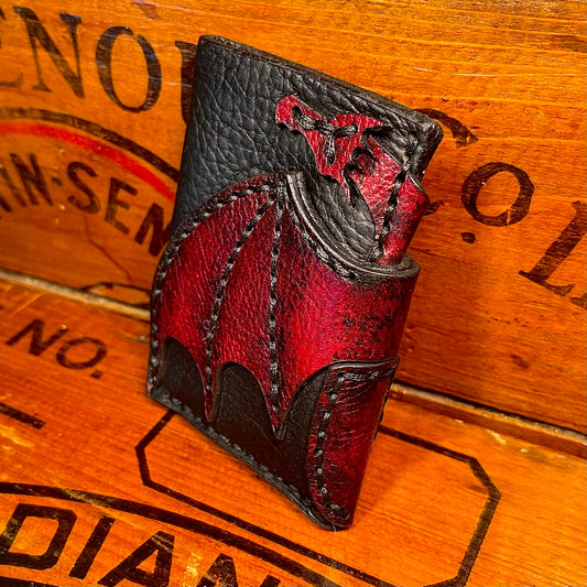 Hand-Stitched Leather Dragon Cardholder