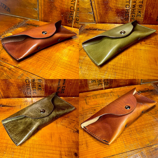 Leather Glasses Case with Magnetic Snap