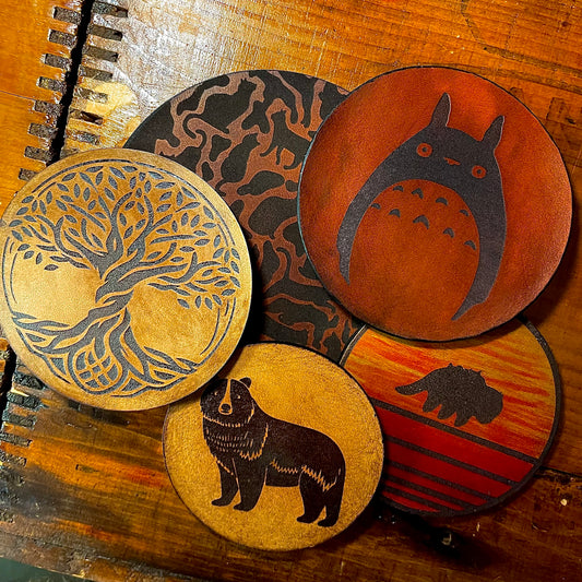 Engraved Leather Coasters