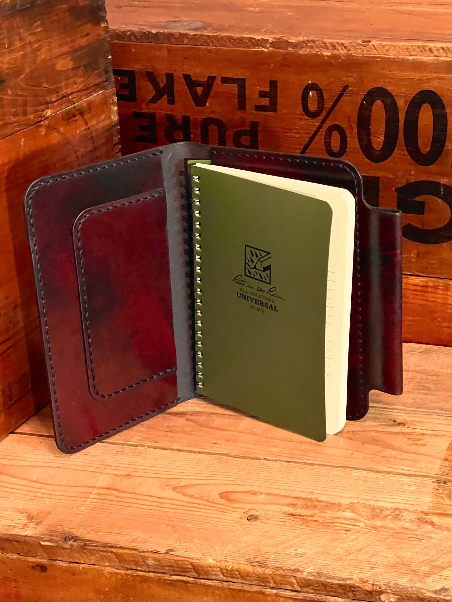 Hand-Stitched Leather Notebook Holder